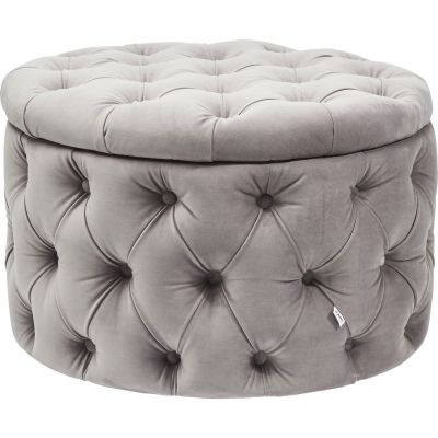 Пуф с ящиком Desire Round Velvet Silver 81041 в Киеве купить kare-design мебель свет декор