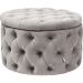 Пуф с ящиком Desire Round Velvet Silver