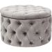 Пуф з ящиком Desire Round Velvet Silver