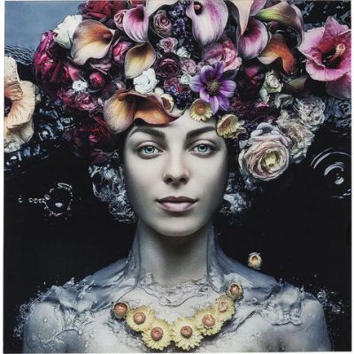 Картина на стекле Flower Art Lady 120x120cm 65022 в Киеве купить kare-design мебель свет декор