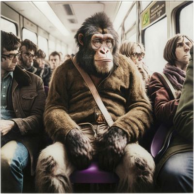 Картина на стекле Commuter Monkey 60x60cm 57011 в Киеве купить kare-design мебель свет декор
