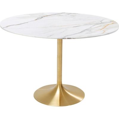 Стол Invitation Set Ceramic White Brass Ø120cm 70493 в Киеве купить kare-design мебель свет декор