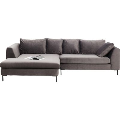 Диван угловой Gianni Velvet Grey Left black 83567 в Киеве купить kare-design мебель свет декор