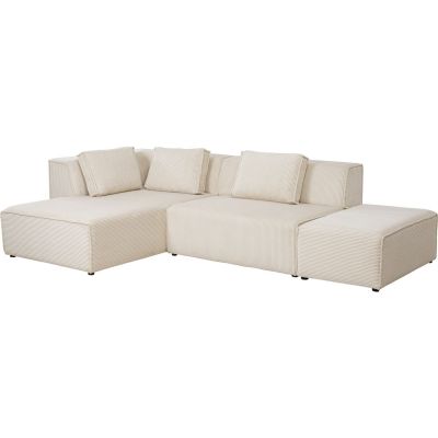 Угловой диван Infinity Ottomane Cord Cream Left 87401 в Киеве купить kare-design мебель свет декор