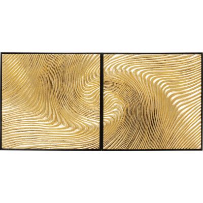 Объемная картина Wave Gold (2/Set) 120 см. 54796 в Киеве купить kare-design мебель свет декор