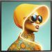 Картина в раме Sun Hat Woman Yellow LED 80x80cm
