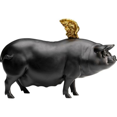 Декоративная фигура Flyin Pig Black 21cm 56907 в Киеве купить kare-design мебель свет декор