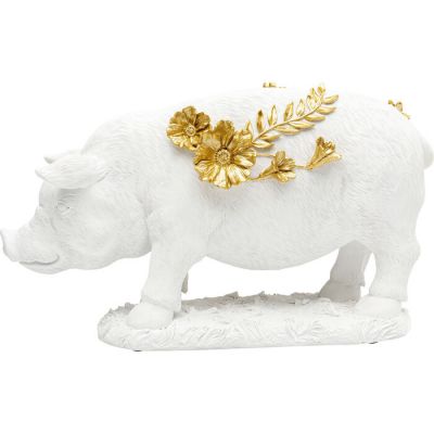 Декоративная фигура Flower Pig White 21cm 57258 в Киеве купить kare-design мебель свет декор