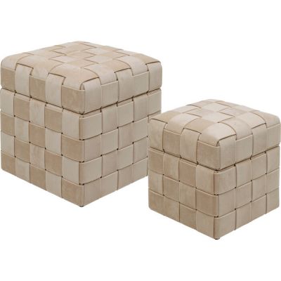 Пуф скриня KARE DESIGN Weave Beige, (2/Set), (бежевий) 70933 у Києві купити kare-design меблі світло декор