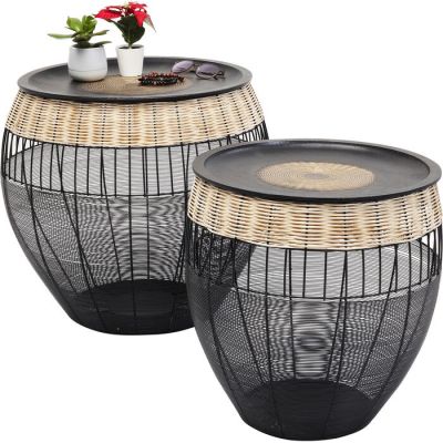 Столик приставний круглий KARE DESIGN African Drums (2/Set), d:46, (чорний) 84390 у Києві купити kare-design меблі світло декор
