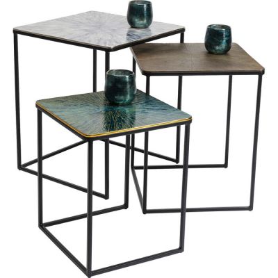 Столик приставний квадратний KARE DESIGN Ray Square (3/Set), 48х48 см, (різнокольоровий) 84788 у Києві купити kare-design меблі світло декор