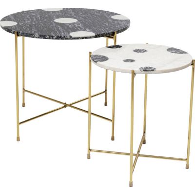 Столик приставний круглий KARE DESIGN Amba (2/Set), d:60, (чорно-білий) 86336 у Києві купити kare-design меблі світло декор