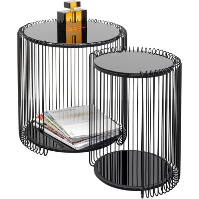 Столик приставний круглий KARE DESIGN Wire Double Black (2/Set), d:45, (чорний) 87441 у Києві купити kare-design меблі світло декор
