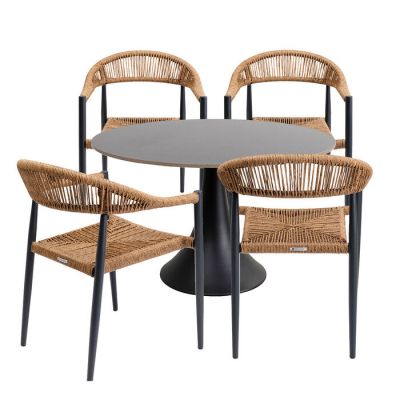 Садовий набір Palma Possibilita Ø120cm Nature 5/Set, (чорно-коричневий) 47445 в Киеве купить kare-design мебель свет декор