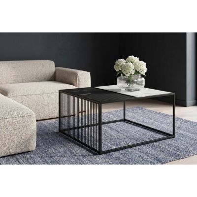 Столик журнальний квадратний KARE DESIGN Twice, 80х80 см, (чорно-білий) 86494 у Києві купити kare-design меблі світло декор