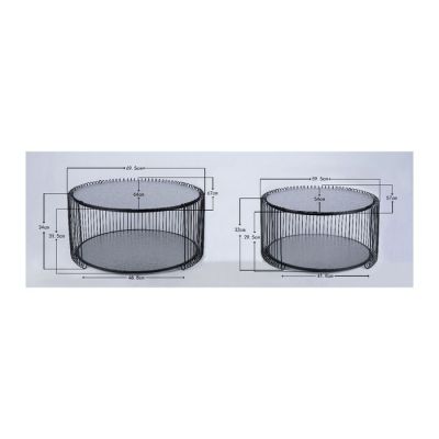 Столик журнальний Wire Double Bubble Black (2/Set), (чорний) 87819 у Києві купити kare-design меблі світло декор
