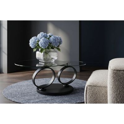 Столик журнальний круглий Beverly Smoke Black 132x80cm, 70711 у Києві купити kare-design меблі світло декор