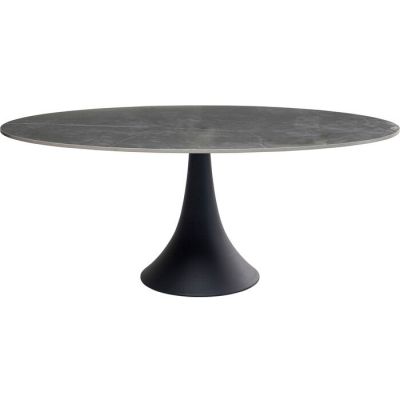 Стіл обідній овальний KARE DESIGN Grande Possibilita Black, 180х120 см, (сірий) 85735 у Києві купити kare-design меблі світло декор