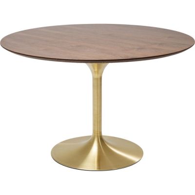 Стіл обідній круглий KARE DESIGN Invitation Set Walnut Brass, d:120, (коричневий) 85956 у Києві купити kare-design меблі світло декор