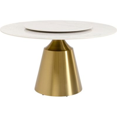 Стіл обідній круглий KARE DESIGN Lucia, d:135, (біло-золотий) 86956 в Киеве купить kare-design мебель свет декор