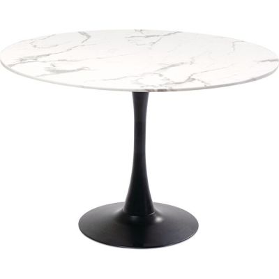 Стіл обідній круглий KARE DESIGN Schickeria Marble White Black, d:110, (чорно-білий) 86963 у Києві купити kare-design меблі світло декор