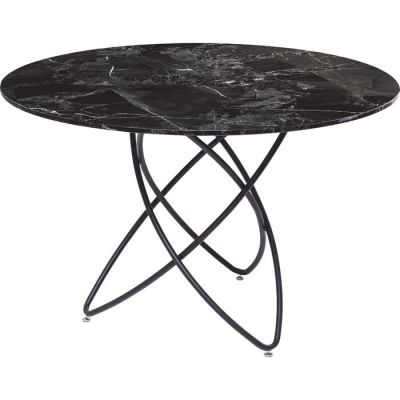 Стіл обідній круглий KARE DESIGN Molekular Black Marble Glass, d:120, (чорний) 87958 у Києві купити kare-design меблі світло декор