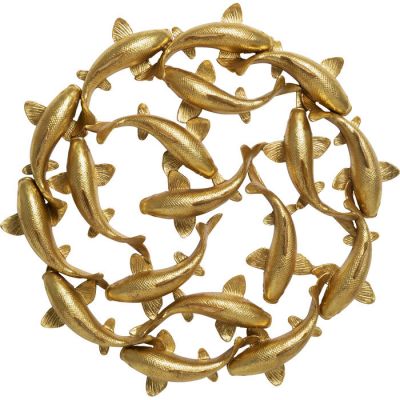 Настінне панно KARE DESIGN School of Koi Gold, d:102, (золотий) 55181 у Києві купити kare-design меблі світло декор