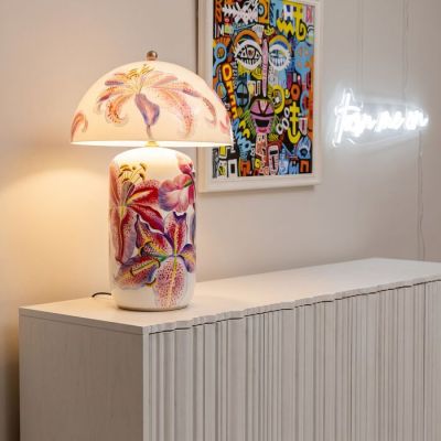 Лампа настільна KARE DESIGN Lillies Pink,d:38, (різнокольоровий) 58105 у Києві купити kare-design меблі світло декор