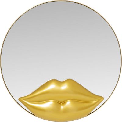 Дзеркало настінне фігурне KARE DESIGN Lips, d:100, (золотий) 70799 в Киеве купить kare-design мебель свет декор