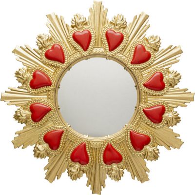 Дзеркало настінне фігурне KARE DESIGN Flaming Heart, d:39, (золотий) 70838 в Киеве купить kare-design мебель свет декор