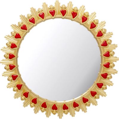 Дзеркало настінне фігурне KARE DESIGN Flaming Heart, d:81, (золотий) 70884 в Киеве купить kare-design мебель свет декор