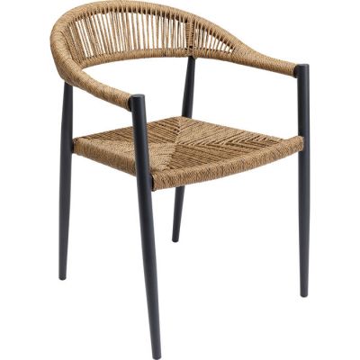 Стілець для вулиці з підлокітниками KARE DESIGN Palma Nature, (чорно-коричневий) 86853 у Києві купити kare-design меблі світло декор