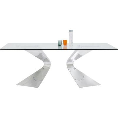 Стіл обідній прямокутний KARE DESIGN Gloria Chrome, 200х100 см, (прозорий) 81924 в Киеве купить kare-design мебель свет декор