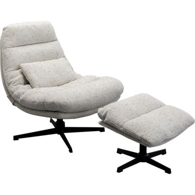 Крісло обертове з пуфом KARE DESIGN Columbia, (білий) 87723 в Киеве купить kare-design мебель свет декор