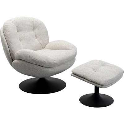Крісло обертове з пуфом KARE DESIGN Standford, (білий) 87724 в Киеве купить kare-design мебель свет декор