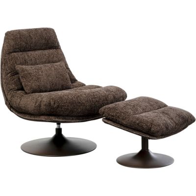 Крісло обертове KARE DESIGN Montreal + Stool, (коричневий) 87933 в Киеве купить kare-design мебель свет декор