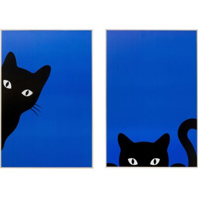 Картина Ciao Gatto (2/Set), (синьо-чорний) 56298 у Києві купити kare-design меблі світло декор