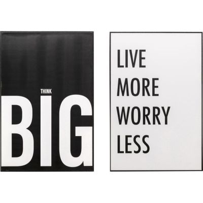 Картина Big Live More (2/Set), (чорно-білий) 57877 у Києві купити kare-design меблі світло декор