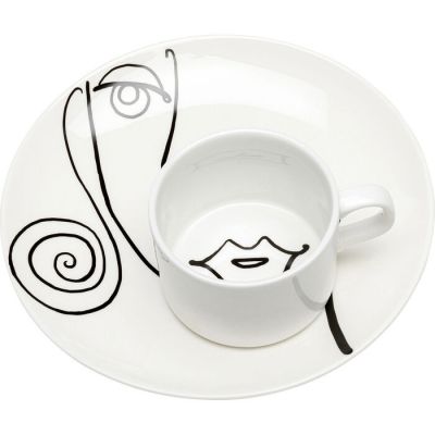 Чашка кавова з блюдцем KARE DESIGN Viso Donna (2/part), d:20, (білий) 54997 у Києві купити kare-design меблі світло декор